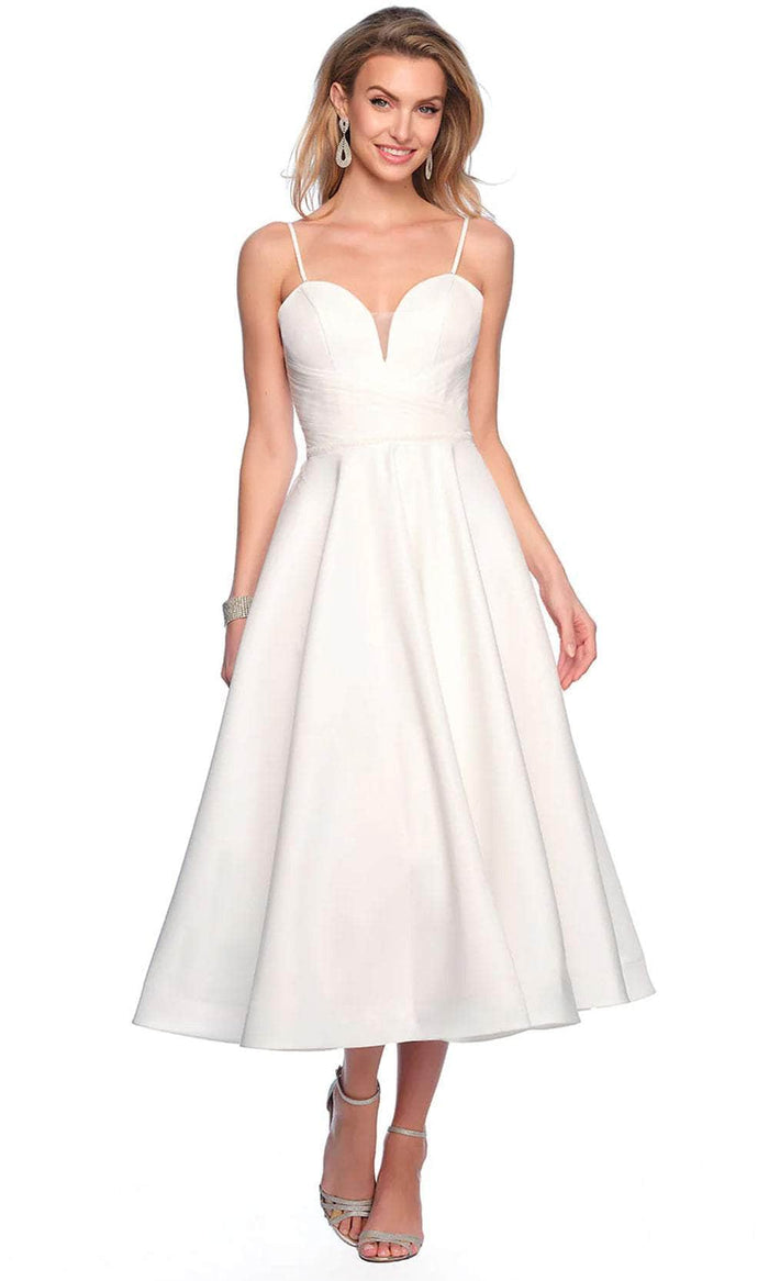 Dave & Johnny Bridal 12005 - Tea Length Sweetheart Bridal Dress Wedding Dresses 0 / Ivory