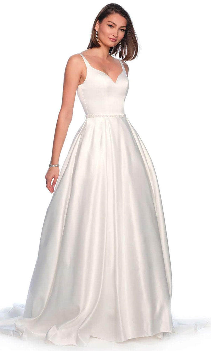 Dave & Johnny Bridal 12119 - Satin A-Line Bridal Gown Wedding Dresses 0 / Ivory