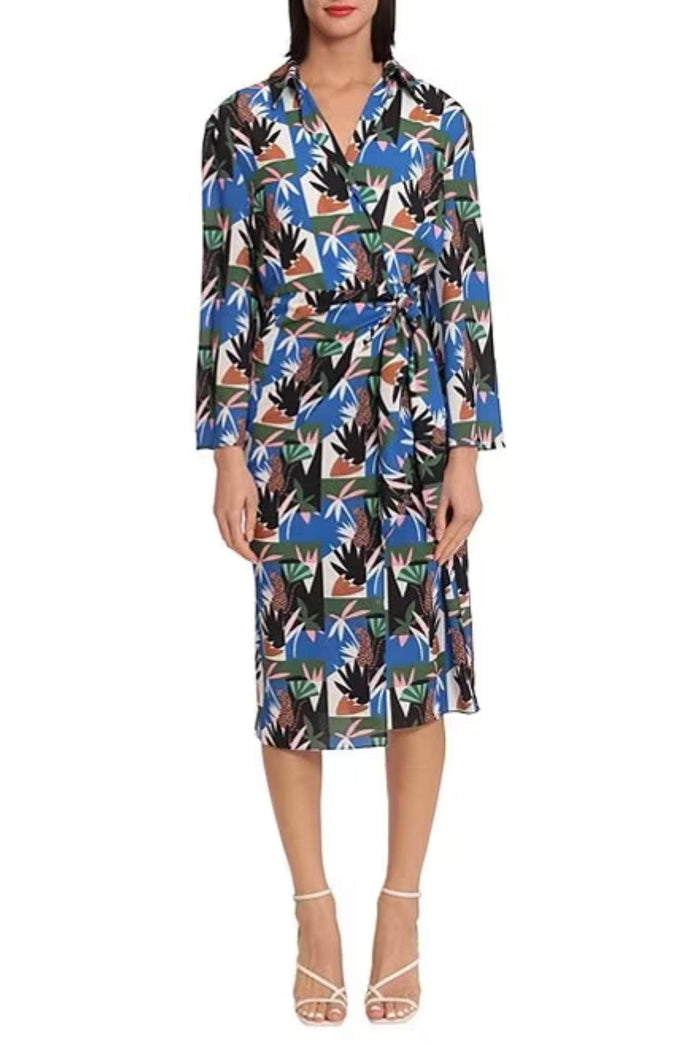 Donna Morgan D8248M - Jungle Print Long Sleeve Casual Dress Special Occasion Dress