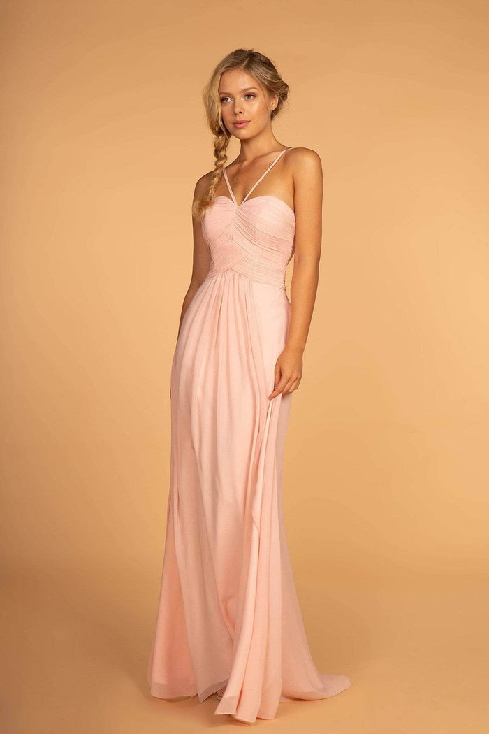 Elizabeth K GL2607 - Sweetheart Cutout Back Prom Dres Bridesmaid Dresses XS / Blush