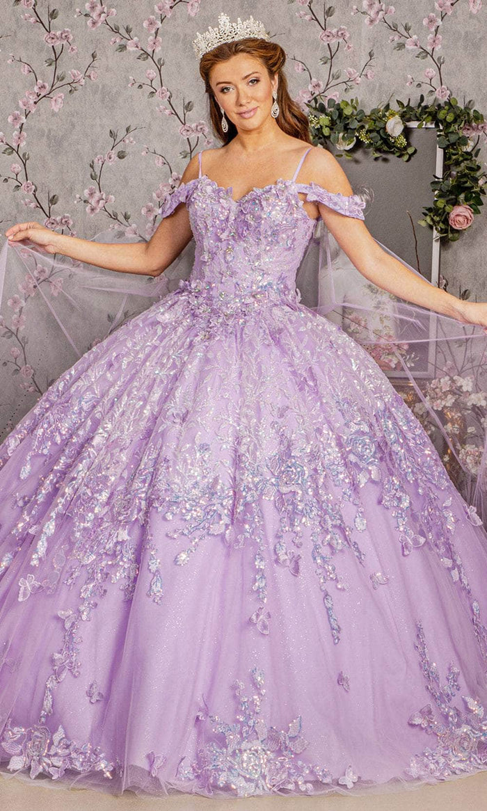 Elizabeth K GL3185 - Butterfly Basque Ballgown Special Occasion Dress XS / Lavender