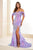 Ellie Wilde EW34034 - Feather Accent Prom Dress Evening Dresses 00 / Lavender Dream