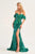 Ellie Wilde EW34034 - Feather trim Sweetheart Evening Dress Evening Dresses 00 / EMERALD