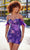 Ellie Wilde EW34602 - Sequin Off Shoulder Homecoming Dress Special Occasion Dress 00 / Dark Purple