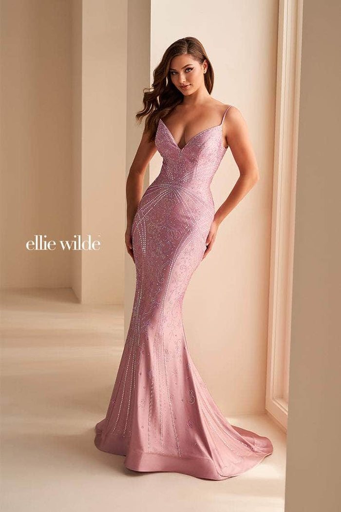 Ellie Wilde EW35002 - Bead Mermaid Prom Dress Prom Dresses 00 / Orchid