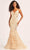 Ellie Wilde EW35006 - Feather Sequin Evening Dress Evening Dresses 00 / Champagne