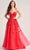 Ellie Wilde EW35016 - Fitted Floral Evening Dress Evening Dresses 00 / Strawberry