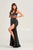 Ellie Wilde EW35027 - Corset Illusion Beaded Evening Dress Evening Dresses 14 / Navy Blue