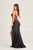 Ellie Wilde EW35027 - Corset Illusion Beaded Evening Dress Evening Dresses 14 / Navy Blue