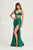 Ellie Wilde EW35027 - Corset Illusion Beaded Evening Dress Evening Dresses 14 / Navy Blue