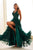 Ellie Wilde EW35059 - V-Neck A-Line Evening Dress Evening Dresses 00 / Emerald