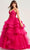 Ellie Wilde EW35206 - Rhinestone Embellished Lace-Up Back Ballgown Ball Gowns 00 / Magenta