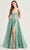 Ellie Wilde EW35216 - Sheer Corset Sleeveless Prom Gown Prom Dresses 00 / Sage