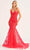 Ellie Wilde EW35221 - Floral Beaded Evening Dress Evening Dresses 00 / Strawberry