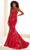 Ellie Wilde EW36003 - Floral Sequin Lace Mermaid Prom Dress Prom Dresses 00 / Red