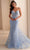 Ellie Wilde EW36008 - Plunging Neckline Trumpet Prom Dress Prom Dresses 00 / Lt.Blue