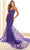 Ellie Wilde EW36008 - Plunging Neckline Trumpet Prom Dress Prom Dresses 00 / Purple