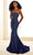 Ellie Wilde EW36013 - Scoop Neck Illusion Cutout Prom Dress Prom Dresses 00 / Navy Blue