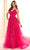 Ellie Wilde EW36015 - Floral Embroidered Plunging Neck Prom Dress Prom Dresses 00 / Magenta