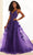 Ellie Wilde EW36015 - Floral Embroidered Plunging Neck Prom Dress Prom Dresses 00 / Purple