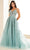 Ellie Wilde EW36015 - Floral Embroidered Plunging Neck Prom Dress Prom Dresses 00 / Sage