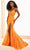 Ellie Wilde EW36016 - See-Through Skirt Appliqued Prom Dress Prom Dresses 00 / Orange