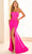 Ellie Wilde EW36017 - Scoop Neck Lace Appliqued Prom Gown Prom Dresses 00 / Hot Pink