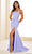 Ellie Wilde EW36017 - Scoop Neck Lace Appliqued Prom Gown Prom Dresses 00 / Periwinkle