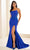 Ellie Wilde EW36017 - Scoop Neck Lace Appliqued Prom Gown Prom Dresses 00 / Royal Blue