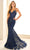 Ellie Wilde EW36020 - Mermaid Skirt Beaded Lace Prom Gown Prom Dresses 00 / Navy Blue