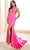 Ellie Wilde EW36022 - Dual Straps High Slit Prom Gown Prom Dresses 00 / Hot Pink