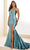 Ellie Wilde EW36022 - Dual Straps High Slit Prom Gown Prom Dresses 00 / Sea Glass