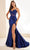 Ellie Wilde EW36023 - Pleated Bodice Trumpet Prom Gown Prom Dresses 00 / Navy