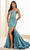 Ellie Wilde EW36024 - Illusion Side Cutout Mermaid Prom Gown Prom Dresses 00 / Sea Glass