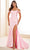 Ellie Wilde EW36026 - Pleated Detail Cold Shoulder Prom Gown Prom Dresses 00 / Sakura Pink