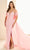 Ellie Wilde EW36027 - V-Neck Allover Beaded Prom Gown with Cape Prom Dresses 00 / Light Pink