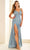 Ellie Wilde EW36033 - Sleeveless Glitter Embroidered Prom Gown Prom Dresses 00 / Misty Blue