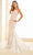 Ellie Wilde EW36034 - Floral Sequin Strappy Back Prom Gown Prom Dresses 00 / Iv/Nude