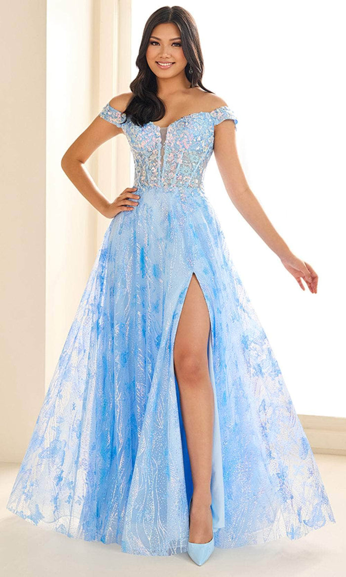 Ellie Wilde EW36039 - Plunging Sweetheart Lace-Up Prom Gown Prom Dresses 00 / Sky Blue