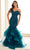 Ellie Wilde EW36047 - Ruffled Skirt Appliqued Sweetheart Prom Gown Pageant Dresses 00 / Dark Teal