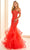 Ellie Wilde EW36047 - Ruffled Skirt Appliqued Sweetheart Prom Gown Pageant Dresses 00 / Papaya