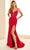 Ellie Wilde EW36052 - Illusion Cutout Linear Beaded Prom Dress Prom Dresses 00 / Ruby