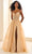 Ellie Wilde EW36058 - Beaded Corset Spaghetti Straps Prom Gown Prom Dresses 00 / Gold