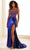 Ellie Wilde EW36061 - Beaded Applique See-Through Prom Gown Prom Dresses 00 / Electric Purple