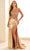 Ellie Wilde EW36061 - Beaded Applique See-Through Prom Gown Prom Dresses 00 / Moon Gold