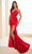 Ellie Wilde EW36065 - Sequin Appliqued High Slit Prom Gown Prom Dresses 00 / Red