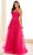 Ellie Wilde EW36068 - Foliage Appliqued Scoop Neck Prom Gown Prom Dresses 00 / Fuchsia