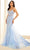 Ellie Wilde EW36069 - Sequin Appliqued Mermaid Prom Gown Prom Dresses 00 / Lt.Blue