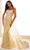 Ellie Wilde EW36075 - Sequined Scoop Prom Gown with Overskirt Prom Dresses 00 / Gold