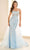 Ellie Wilde EW36075 - Sequined Scoop Prom Gown with Overskirt Prom Dresses 00 / Ice Blue